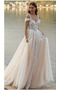 Vestido de novia Playa Romántico Cola Barriba Verano Natural Sin mangas - Página 1