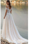 Vestido de novia Playa Romántico Cola Barriba Verano Natural Sin mangas - Página 2