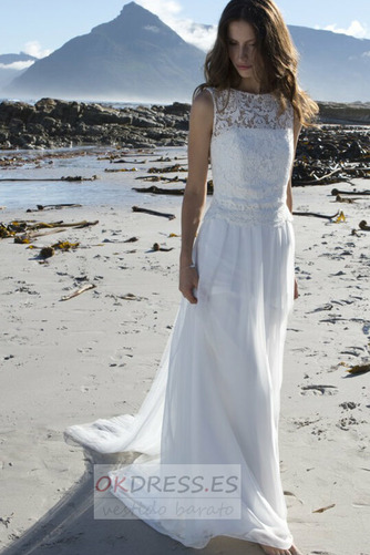 Vestido de novia Playa Verano Encaje Corte-A Natural largo 1