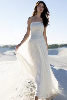 Vestido de novia Playa Verano Romántico Espalda Descubierta Cintura Baja