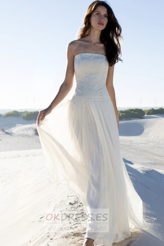 Vestido de novia Playa Verano Romántico Espalda Descubierta Cintura Baja 1