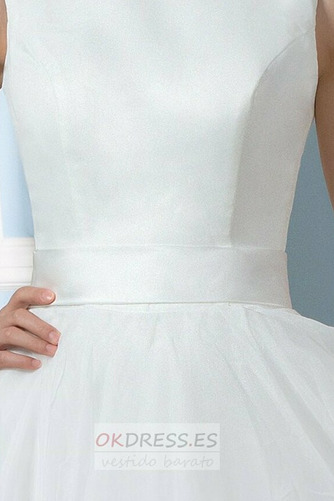 Vestido de novia Playa Volantes Adorno Corte-A Triángulo Invertido Hasta la Rodilla 4