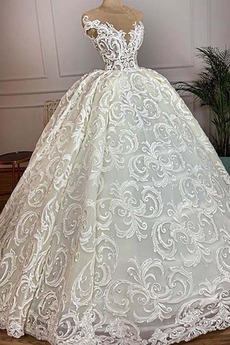 Vestido de novia primavera 2019 Cola Corte Formal Apliques Sin mangas