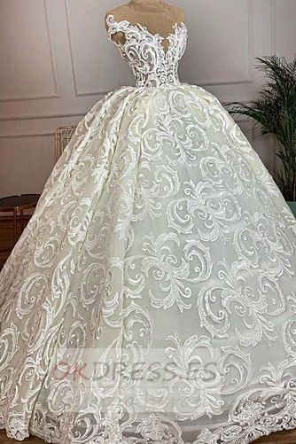 Vestido de novia primavera 2019 Cola Corte Formal Apliques Sin mangas 1