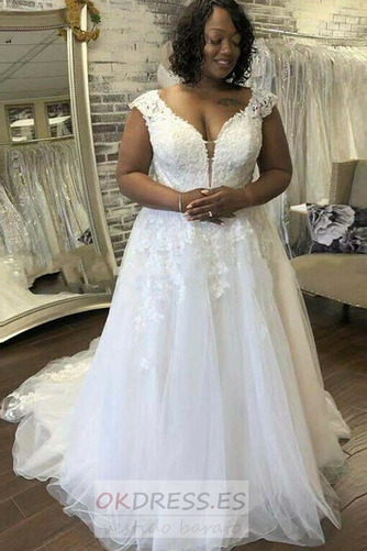 Vestido de novia primavera Drapeado Formal Baja escote en V Escote en V 1