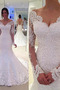 Vestido de novia primavera Formal Corte Sirena Natural Encaje Bordado - Página 1