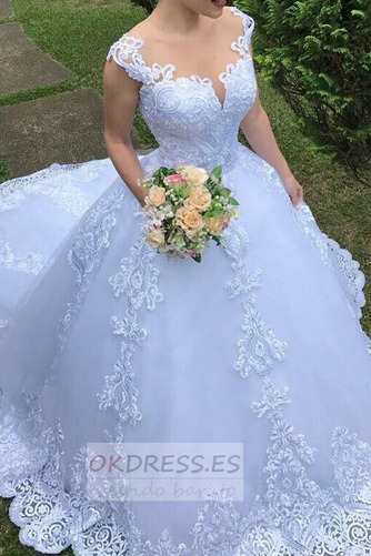 Vestido de novia primavera Joya Sin mangas Iglesia Pura espalda Pera 3