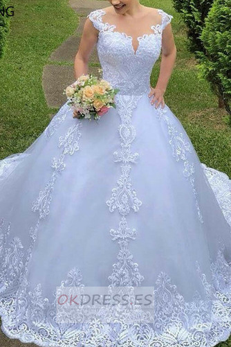 Vestido de novia primavera Joya Sin mangas Iglesia Pura espalda Pera 1