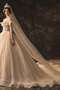 Vestido de novia primavera Reloj de Arena Abalorio Sin mangas Escote con Hombros caídos - Página 3