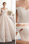 Vestido de novia Sala Escote con Hombros caídos Natural Capa de encaje - Página 6