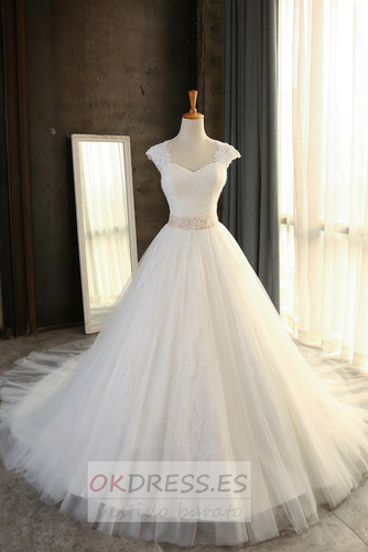 Vestido de novia Sala Natural Cordón Corte-A Drapeado Elegante 8