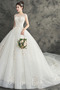 Vestido de novia Satén Elegante Drapeado Natural Corpiño Acentuado con Perla - Página 1