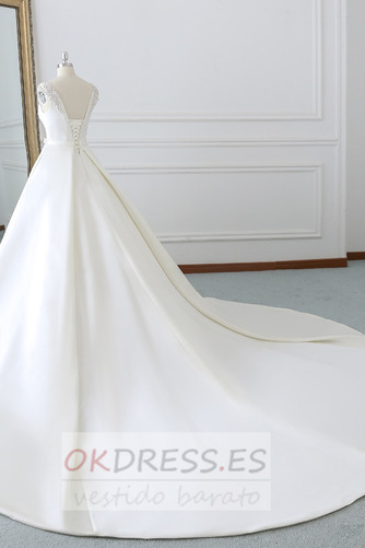 Vestido de novia Satén Elegante Natural Triángulo Invertido Hasta el suelo 4