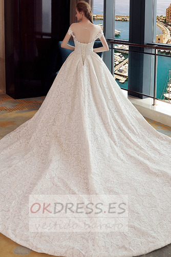 Vestido de novia Satén Elegante Sala Corte-A largo Natural 2