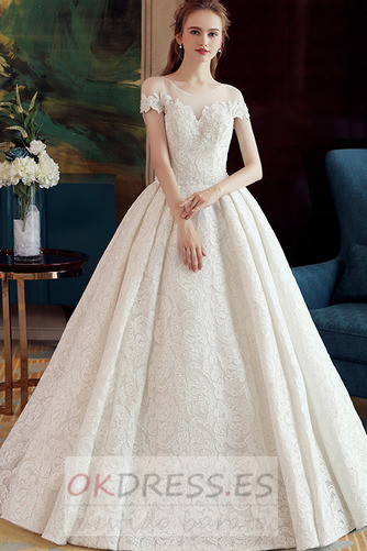 Vestido de novia Satén Elegante Sala Corte-A largo Natural 1