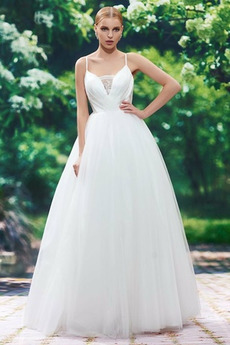 Vestido de novia Sencillo Corte-A Hasta el suelo Escote de Tirantes Espaguetis