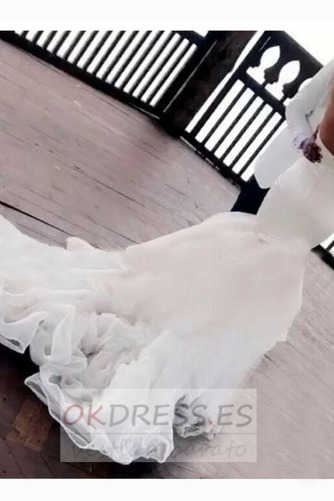 Vestido de novia Sin tirantes Drapeado Cola Barriba Pera Natural Capa Multi 2