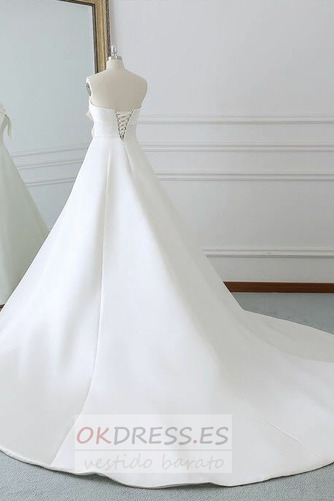 Vestido de novia Sin tirantes Lazos Cordón Arco Acentuado Iglesia largo 2