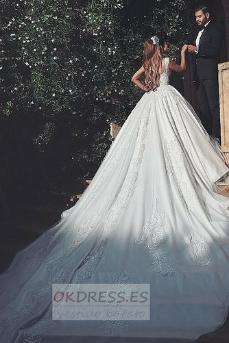 Vestido de novia tul Corpiño Acentuado con Perla 2019 Corte-A Formal 3
