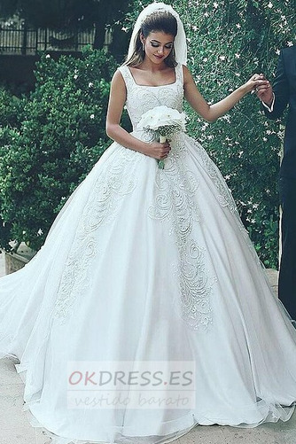 Vestido de novia tul Corpiño Acentuado con Perla 2019 Corte-A Formal 1