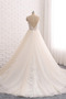 Vestido de novia vendimia Verano largo Natural Triángulo Invertido Escote en V - Página 2
