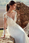 Vestido de novia Verano Corte-A Encaje Natural Pera Escote en V - Página 3