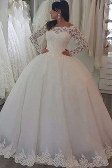 Vestido de novia Verano Natural Capa de encaje Cremallera Mangas Illusion