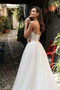 Vestido de novia Verano tul Baja escote en V Apliques Corte-A largo - Página 3