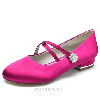 Zapatos de bailarina de boda con diamantes de imitación y punta redonda, zapatos de vestir elegantes para fiesta de boda, zapatos de boda diarios - Página 9