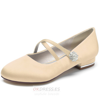 Zapatos de bailarina de boda con diamantes de imitación y punta redonda, zapatos de vestir elegantes para fiesta de boda, zapatos de boda diarios - Página 11