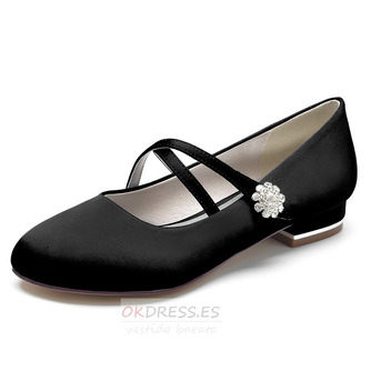 Zapatos de bailarina de boda con diamantes de imitación y punta redonda, zapatos de vestir elegantes para fiesta de boda, zapatos de boda diarios - Página 7