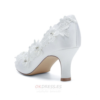 Zapatos de boda bordados encaje zapatos de fiesta con tacón de copa de vino - Página 4