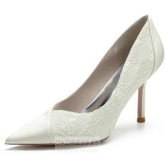 Zapatos de boda de encaje blanco zapatos de boda con diamantes de imitación zapatos de dama de honor de diamantes de imitación de aguja de mujer - Página 9