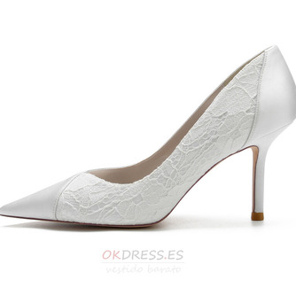 Zapatos de boda de encaje blanco zapatos de boda con diamantes de imitación zapatos de dama de honor de diamantes de imitación de aguja de mujer - Página 3