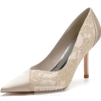 Zapatos de boda de encaje blanco zapatos de boda con diamantes de imitación zapatos de dama de honor de diamantes de imitación de aguja de mujer - Página 8