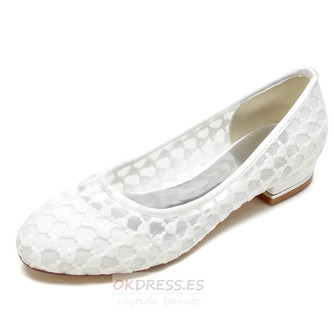 zapatos de boda de encaje blanco zapatos de boda planos - Página 1