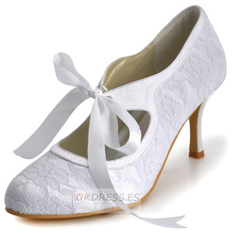 Zapatos de boda de encaje de encaje blanco más tacones altos de dama de honor tacones altos - Página 2