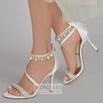 Zapatos de boda de estilete sandalias de diamantes de imitación zapatos de novia zapatos de boda de seda princesa - Página 1