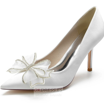 Zapatos de boda de tacón alto sandalias de tacón alto de novia zapatos de dama de honor de boda de satén - Página 1