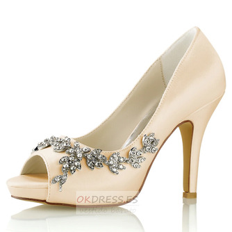 Zapatos de boda para mujer Brillo de boda Cristal con lentejuelas Joyas Tacones de boda Zapatos de novia Diamante de imitación Cristal Tacón alto Tacón de aguja Peep Toe - Página 11