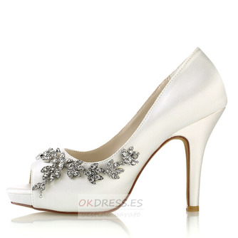 Zapatos de boda para mujer Brillo de boda Cristal con lentejuelas Joyas Tacones de boda Zapatos de novia Diamante de imitación Cristal Tacón alto Tacón de aguja Peep Toe - Página 1