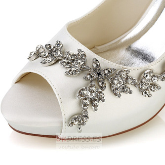 Zapatos de boda para mujer Brillo de boda Cristal con lentejuelas Joyas Tacones de boda Zapatos de novia Diamante de imitación Cristal Tacón alto Tacón de aguja Peep Toe - Página 4