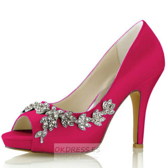 Zapatos de boda para mujer Brillo de boda Cristal con lentejuelas Joyas Tacones de boda Zapatos de novia Diamante de imitación Cristal Tacón alto Tacón de aguja Peep Toe - Página 9