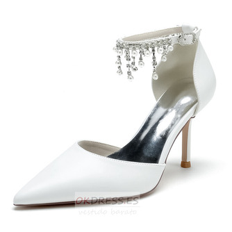 Zapatos de boda para mujer, lentejuelas de cristal, zapatos de novia, tacones altos para boda - Página 6