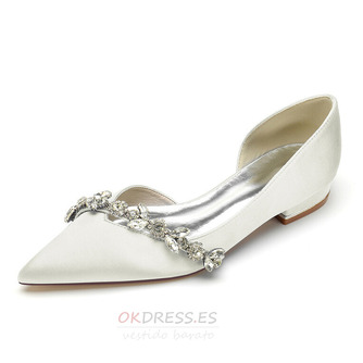 Zapatos de mujer de punta plana zapatos de novia de raso de diamantes de imitación clásicos - Página 2