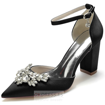 Zapatos de novia de raso de diamantes de imitación zapatos de boda blancos zapatos de novia de arco - Página 6