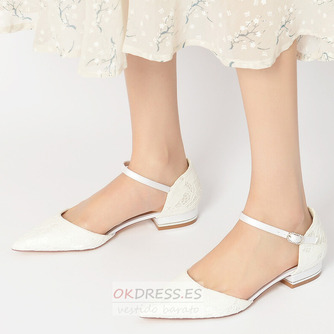 Zapatos planos de encaje hueco transparente elegantes bombas banquete de boda mujeres - Página 5