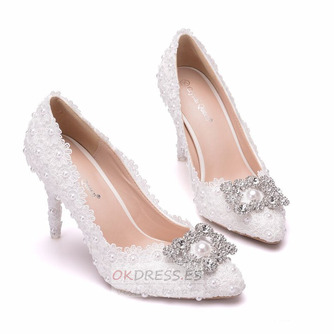 Zapatos simples de diamantes de imitación zapatos de boda zapatos de fiesta de encaje - Página 2